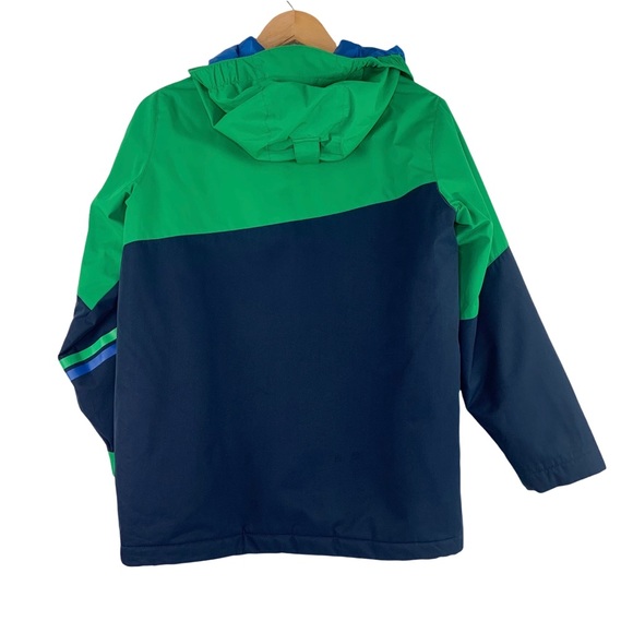Lands End Zip Front Color Block Jacket Hooded - Picture 7 of 7